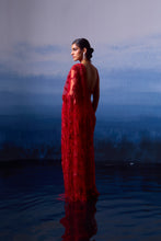 Load image into Gallery viewer, RUBY RED NET SAREE