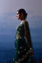 Load image into Gallery viewer, GREEN NET SAREE