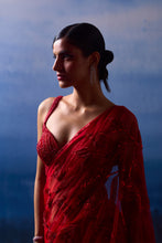Load image into Gallery viewer, RUBY RED NET SAREE