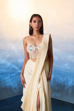 Load image into Gallery viewer, CHAMPAGNE SILK DRAPE SAREE