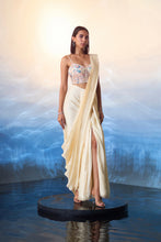 Load image into Gallery viewer, CHAMPAGNE SILK DRAPE SAREE