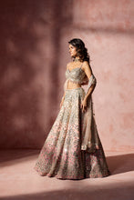 Load image into Gallery viewer, ROSE PINK OMBREY MIRROR WORK LEHENGA SET