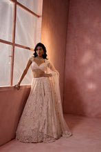Load image into Gallery viewer, BLUSH PINK NET LEHENGA SET