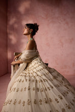 Load image into Gallery viewer, CREAM ORGANZA LEHENGA SET