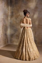 Load image into Gallery viewer, GOLD CUTWORK LEHENGA SET