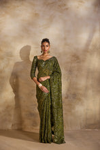 Load image into Gallery viewer, OLIVE GREEN SAREE BLOUSE