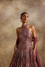 Load image into Gallery viewer, OLD ROSE GOWN AND DUPATTA SET