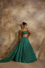 Load image into Gallery viewer, FOREST GREEN LEHENGA CHOLI DUPATTA