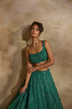 Load image into Gallery viewer, FOREST GREEN LEHENGA CHOLI DUPATTA