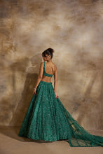 Load image into Gallery viewer, FOREST GREEN LEHENGA CHOLI DUPATTA