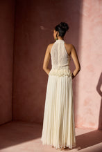 Load image into Gallery viewer, IVORY PLEATED SKIRT AND HALTER SET