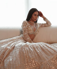 Load image into Gallery viewer, BANARASI CHANDERI LEHENGA SET