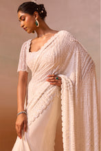 Load image into Gallery viewer, OFF WHITE SAREE SET