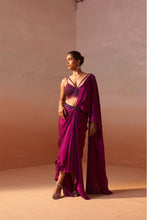 Load image into Gallery viewer, PURPLE DRAPED SAREE