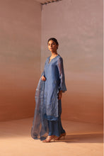 Load image into Gallery viewer, MID BLUE ORGANZA SUIT SET