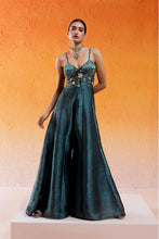 Load image into Gallery viewer, Metallic Teal Blue Jumpsuit