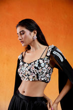 Load image into Gallery viewer, BLACK EMBELLLISHED & EMBROIDERED LEHENGA SET
