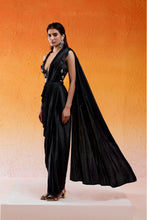 Load image into Gallery viewer, BLACK EMBELLLISHED & EMBROIDERED LEHENGA SET