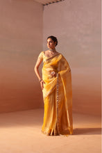 Load image into Gallery viewer, YELLOW ORGANZA SAREE