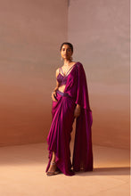 Load image into Gallery viewer, PURPLE DRAPED SAREE