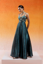 Load image into Gallery viewer, Metallic Teal Blue Jumpsuit