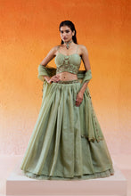 Load image into Gallery viewer, Pista Green Embroidered Lehenga Set
