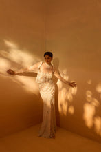 Load image into Gallery viewer, PEACH SKIRT SET WITH IVORY WORK