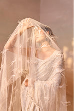 Load image into Gallery viewer, IVORY GEORGETTE HEAVY SAREE