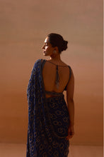 Load image into Gallery viewer, NAVY BLUE GEOMETRIC SAREE