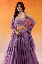 Load image into Gallery viewer, Lavender Embroidered Lehenga Set