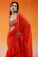 Load image into Gallery viewer, Scarlet Red Embroidered Saree Set