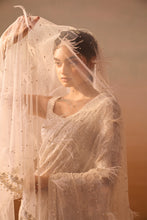 Load image into Gallery viewer, IVORY GEORGETTE HEAVY SAREE