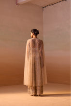 Load image into Gallery viewer, NUDE PALAZO SET WITH CORSET AND VEIL