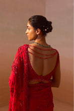 Load image into Gallery viewer, RED HEAVY GEORGETTE SAREE