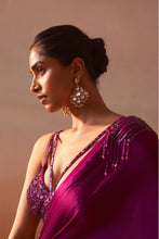 Load image into Gallery viewer, PURPLE DRAPED SAREE