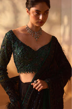 Load image into Gallery viewer, BLACK AND GREEN GEORGETTE SAREE