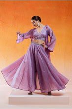 Load image into Gallery viewer, Lavender Embroidered Jacket & Flared Pant Set