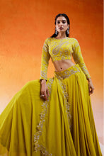 Load image into Gallery viewer, Daisy Yellow Embroidered Lehenga Set