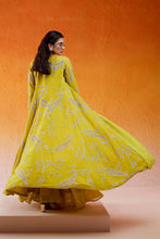 Load image into Gallery viewer, Daisy Yellow Embroidered Jacket Sharara Set