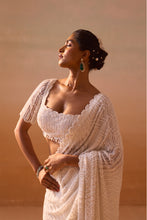 Load image into Gallery viewer, OFF WHITE SAREE SET