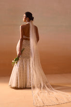 Load image into Gallery viewer, IVORY FISHTAILED SKIRT WITH PEARL WORK