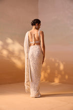 Load image into Gallery viewer, IVORY GEORGETTE HEAVY SAREE