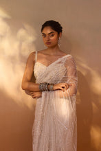 Load image into Gallery viewer, WHITE NET SAREE