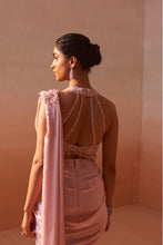 Load image into Gallery viewer, ROSE PINK DRAPED SAREE