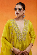Load image into Gallery viewer, Daisy Yellow Embroidered Anarkali Suit