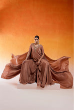 Load image into Gallery viewer, Caramel Brown Embroidered Sharara Set