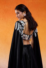 Load image into Gallery viewer, BLACK EMBELLLISHED & EMBROIDERED LEHENGA SET