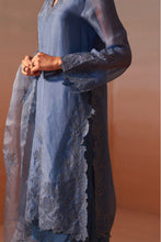 Load image into Gallery viewer, MID BLUE ORGANZA SUIT SET