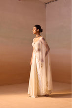 Load image into Gallery viewer, IVORY PEARL WORKED DRAPED SAREE