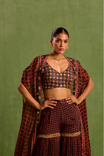 Load image into Gallery viewer, black garara cape set